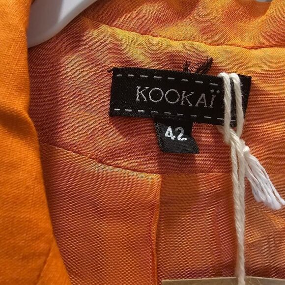 NWOT Kookai Women's Orange Linen Blazer Size 42 - Picture 2 of 6